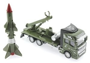 Sürtmeli Die Cast Metal Füze Rampalı Askeri Kamyon