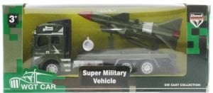 Sürtmeli Die Cast Metal Füze Rampalı Askeri Kamyon