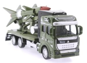 Sürtmeli Die Cast Metal Füze Rampalı Askeri Kamyon