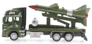 Sürtmeli Die Cast Metal Füze Rampalı Askeri Kamyon