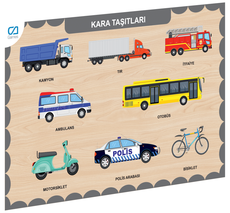 675 CAAHS-3200 CA GAMES AHŞAP KARA TAŞITLARI BUL-TAK