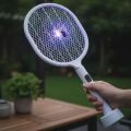 USB Şarjlı Beyaz Renk Kendiliğinden Standlı Şarj Göstergeli UV Işıklı Sinek Öldürme Raketi LTD-718