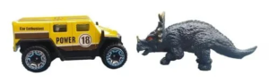 Die Cast Metal Hummer Benzeri Araba ve Triceratops
