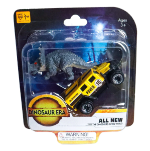 Die Cast Metal Hummer Benzeri Araba ve Triceratops