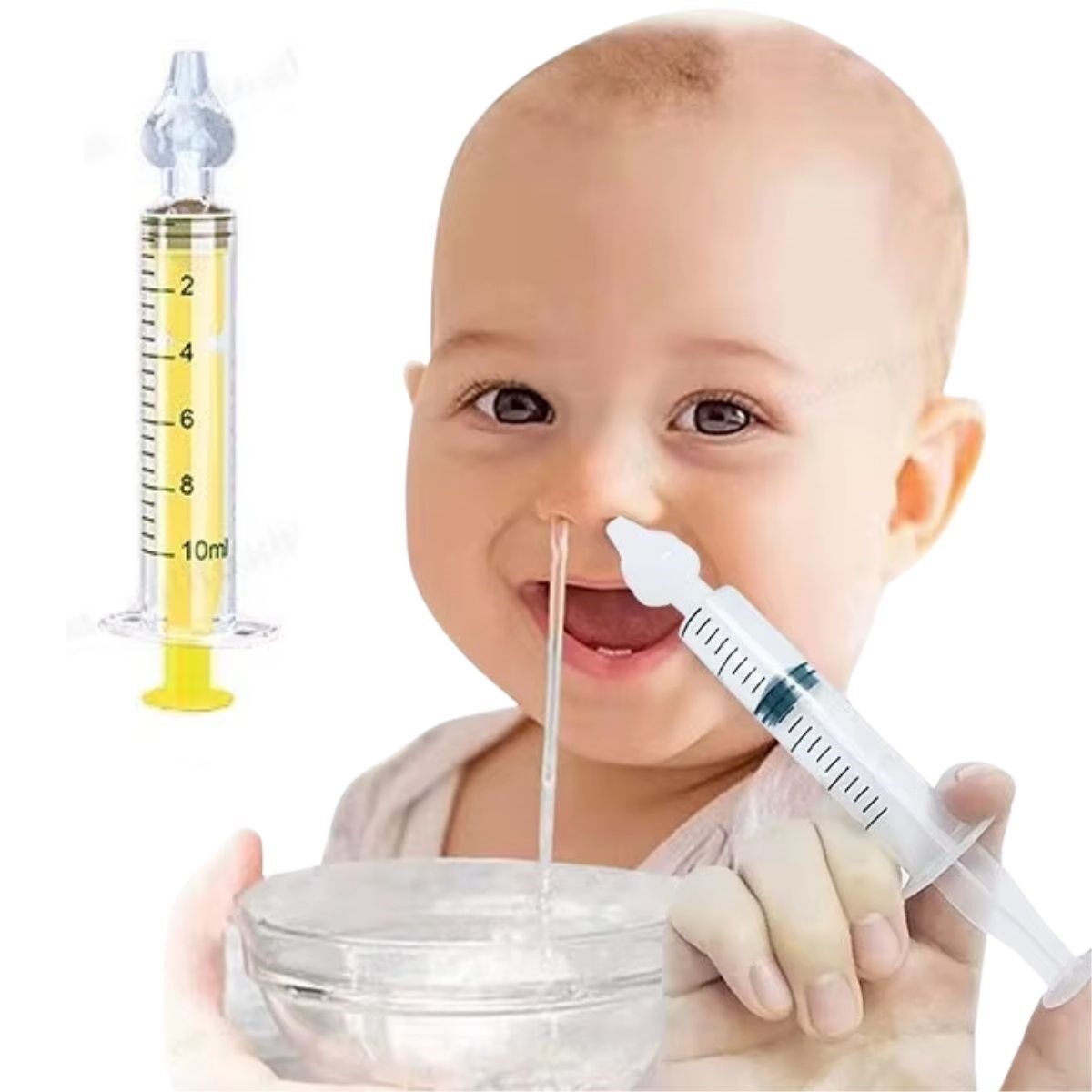 Yumurcak Shop® Yeniden Kullanılabilir, Manuel Burun Temizleyici 10ml Kapasiteli Burun Açıcı Şırınga