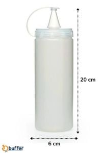 Şeffaf Kapaklı Sızdırmaz Yağlık Sosluk Şişesi Plastik Yağdanlık 400 ml AP-9028