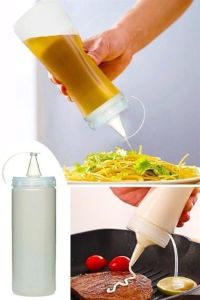 Şeffaf Kapaklı Sızdırmaz Yağlık Sosluk Şişesi Plastik Yağdanlık 400 ml AP-9028