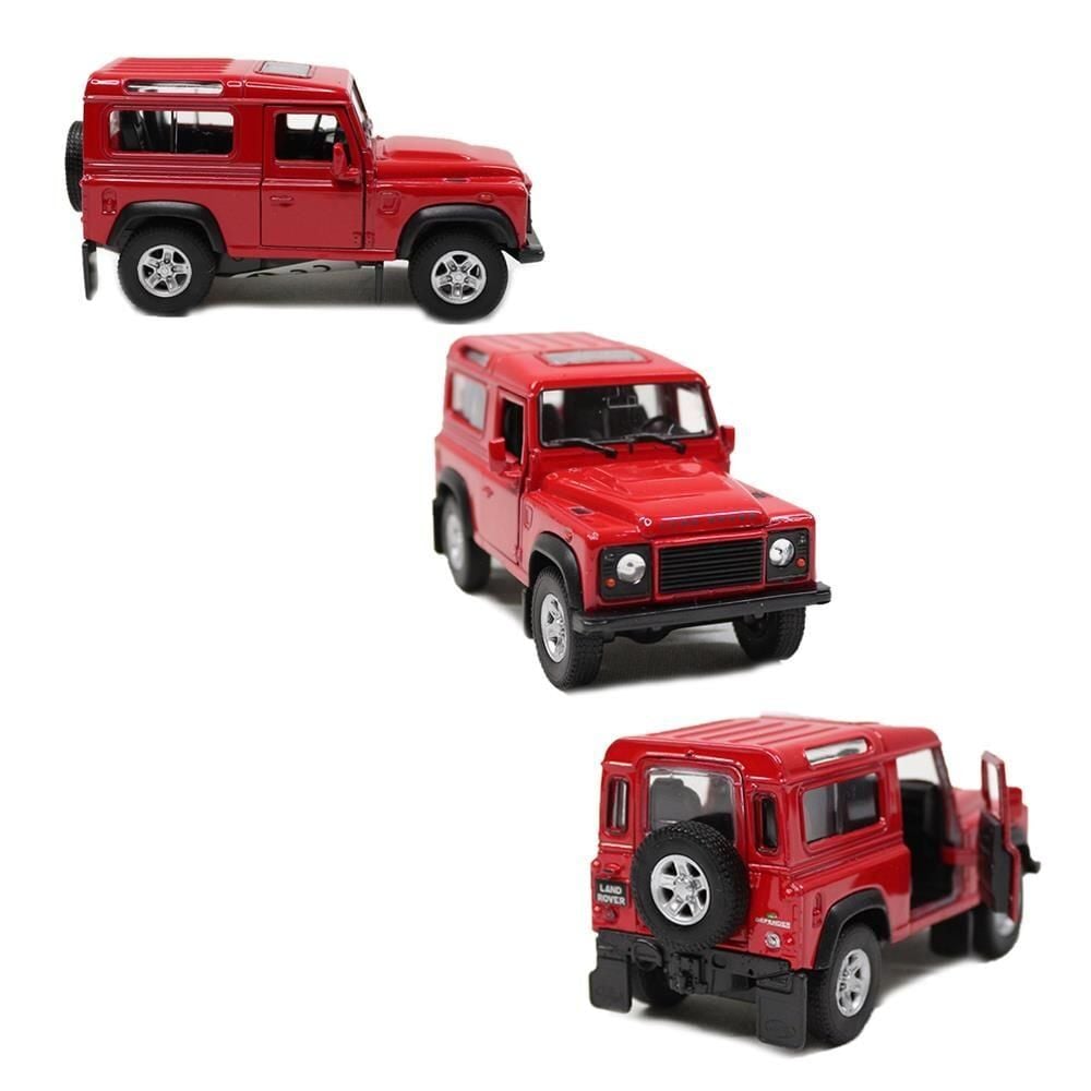 42392  Metal Çek Bırak Kapıları Açılan Land Rover Kırmızı 10 Cm