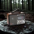 Orta Boy Retro, Nostaljik, Ahşap Tasarım Bluetooth Hoparlörlü, Şarjlı, Taşınabilir FM/AM Destekli Radyo NS-8897