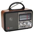 Orta Boy Retro, Nostaljik, Ahşap Tasarım Bluetooth Hoparlörlü, Şarjlı, Taşınabilir FM/AM Destekli Radyo NS-8897