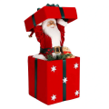 Işıklı Noel Baba Figürlü Dekoratif Hediye Kutusu 59 cm
