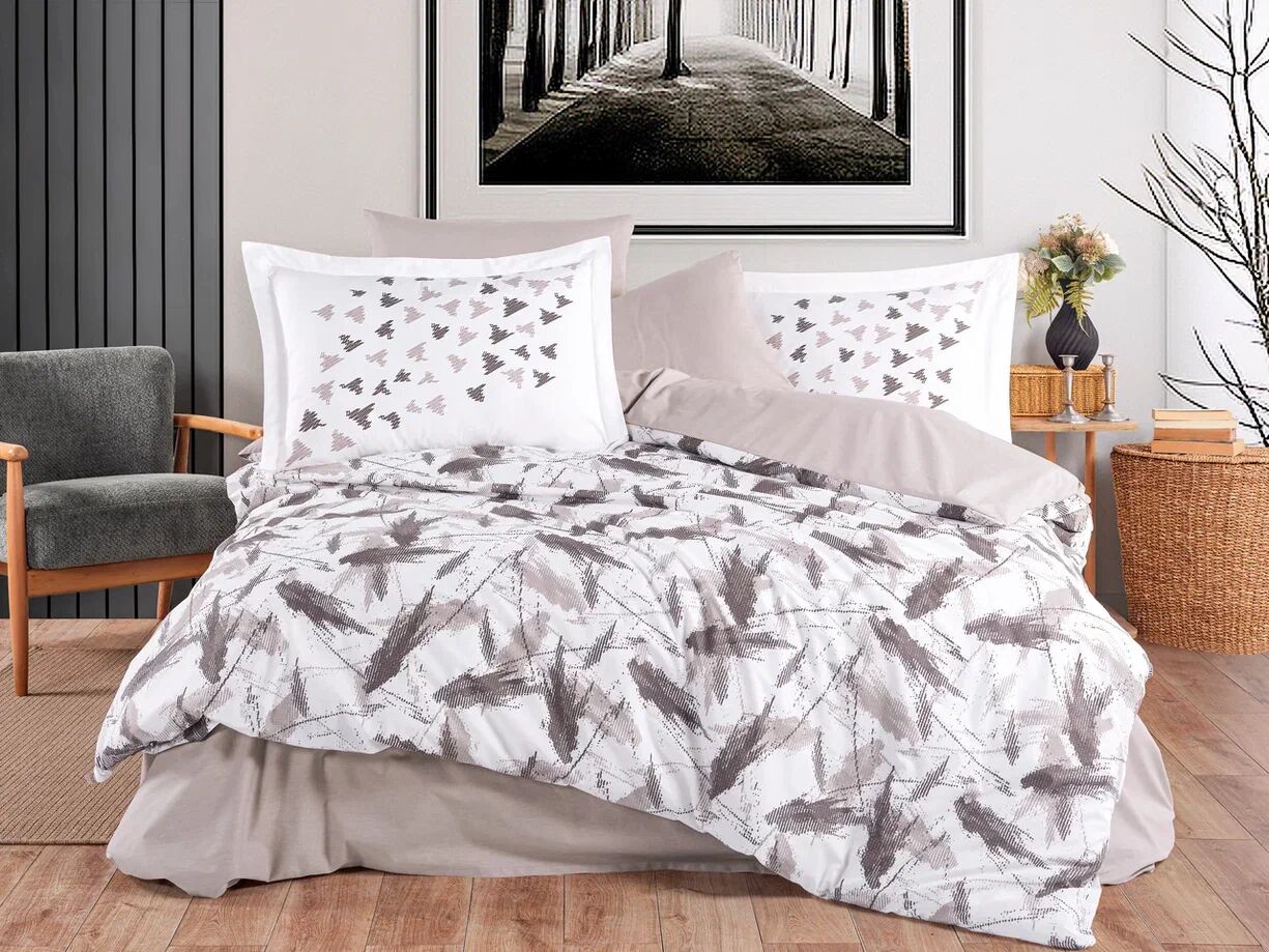 Hobby Çift Kişilik Poplin Nevresim Silva Taş