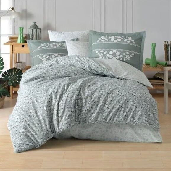 Hobby Tek Kişilik Poplin Nevresim Takımı Sofia Yeşil