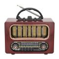 Orta Boy Retro Ahşap Tasarım Bluetooth Hoparlörlü Radyo – FM/AM Destekli, Şarjlı ve Taşınabiliri Radyo NS-6636