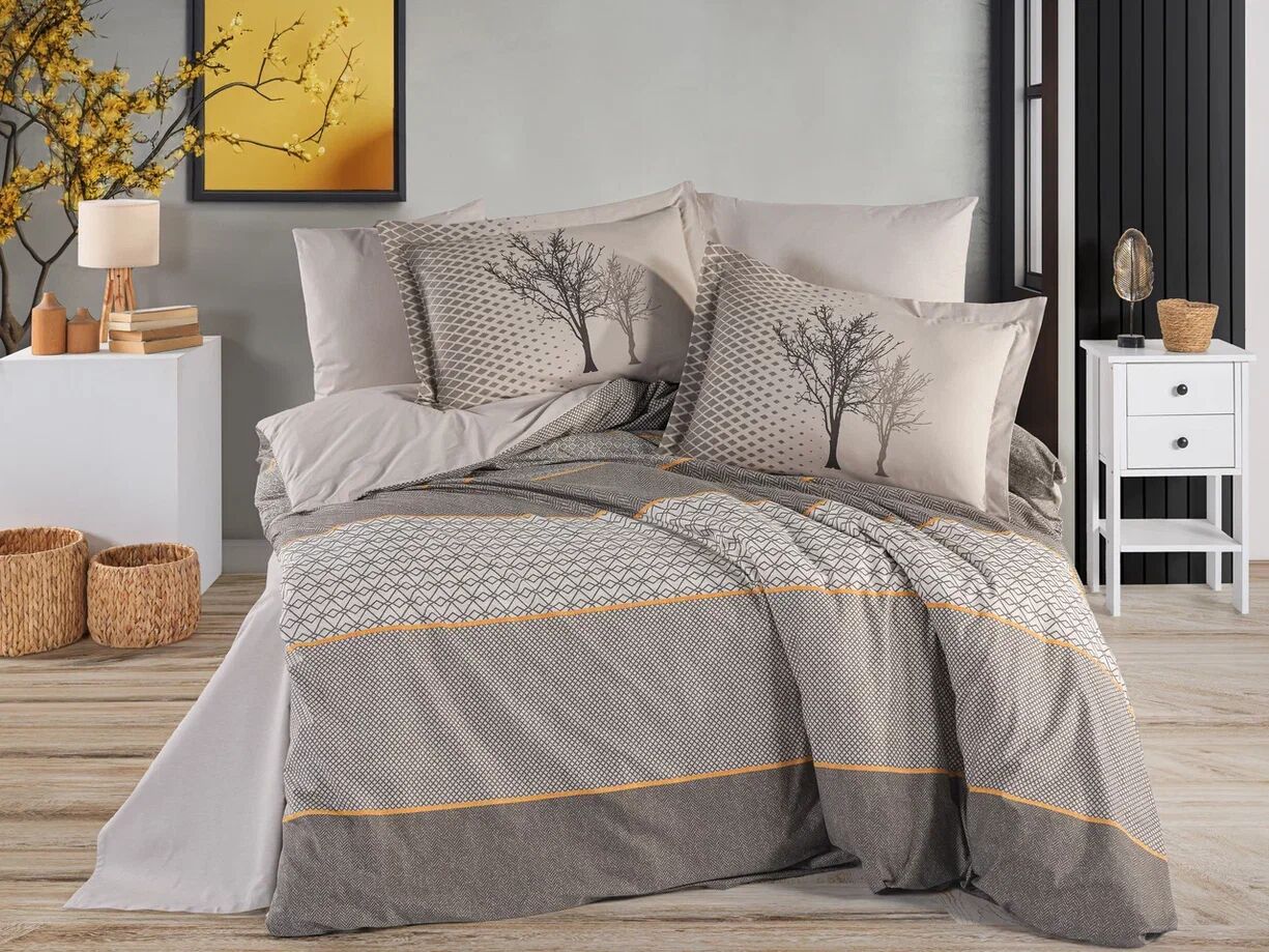 Hobby Çift Kişilik Poplin Nevresim Tanya Kahve