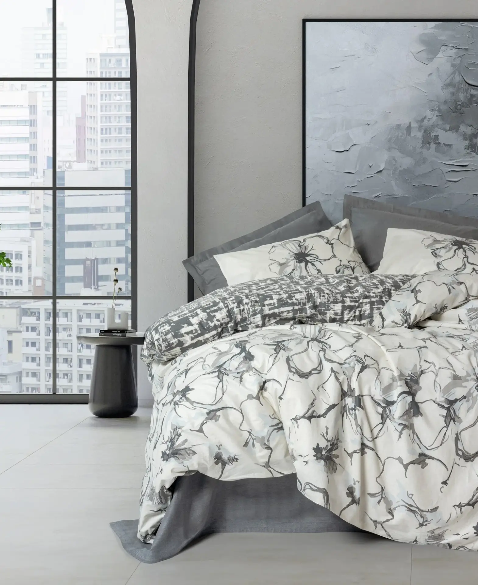 Cotton Box Dual Çift Kişilik Nevresim Takımı Hilaris Antrasit