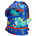 Dinozor Desenli Mavi Büzgülü Anaokulu Çantası