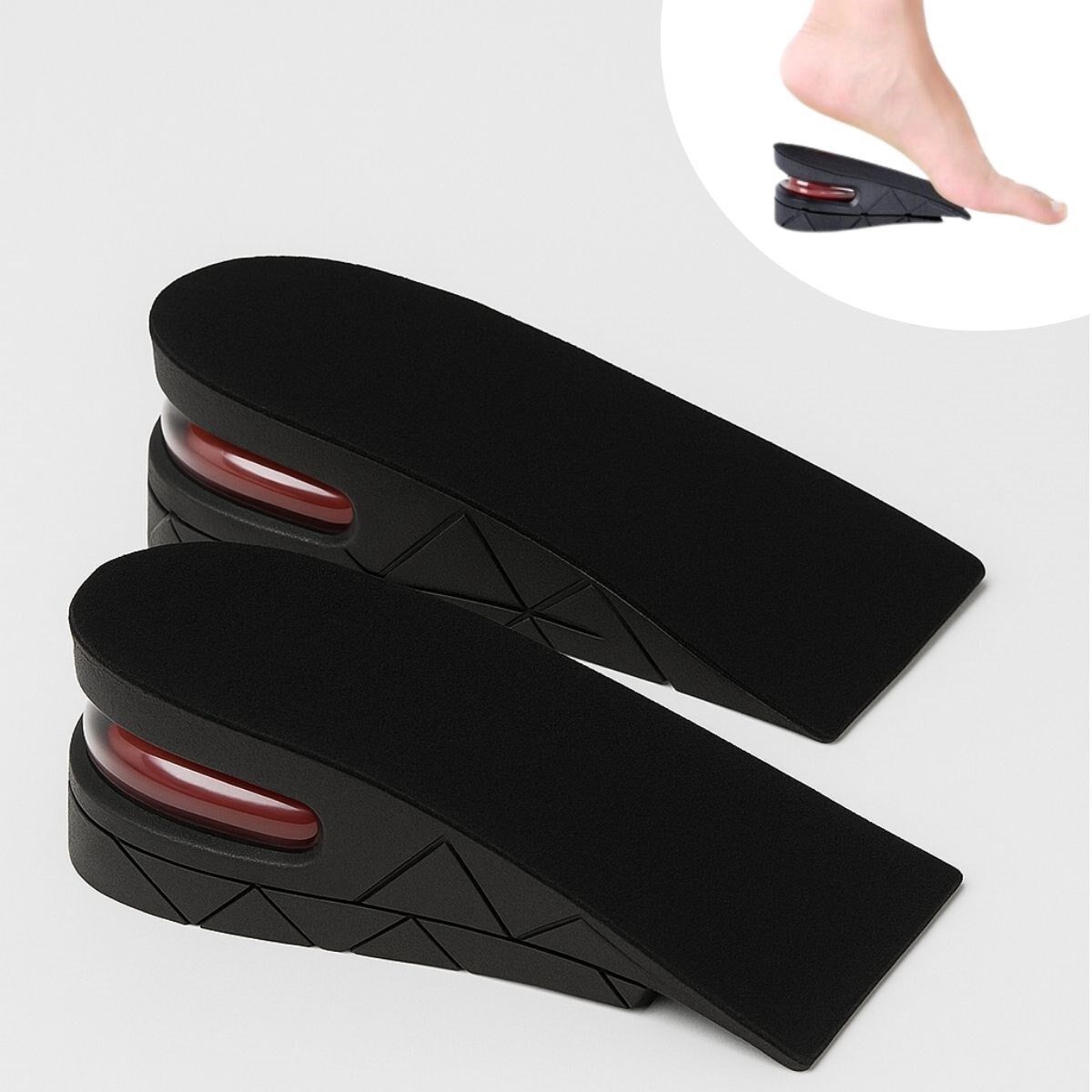 5 cm Boy Uzatıcı Silikon Ortopedik Topuk Tabanlık – Yüksek Konforlu Gizli Yükseltici Ped (Unisex)