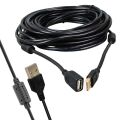 Powermaster PM-11955 10 Metre USB-A 2.0 Dişi Erkek Uzatma Kablosu Siyah
