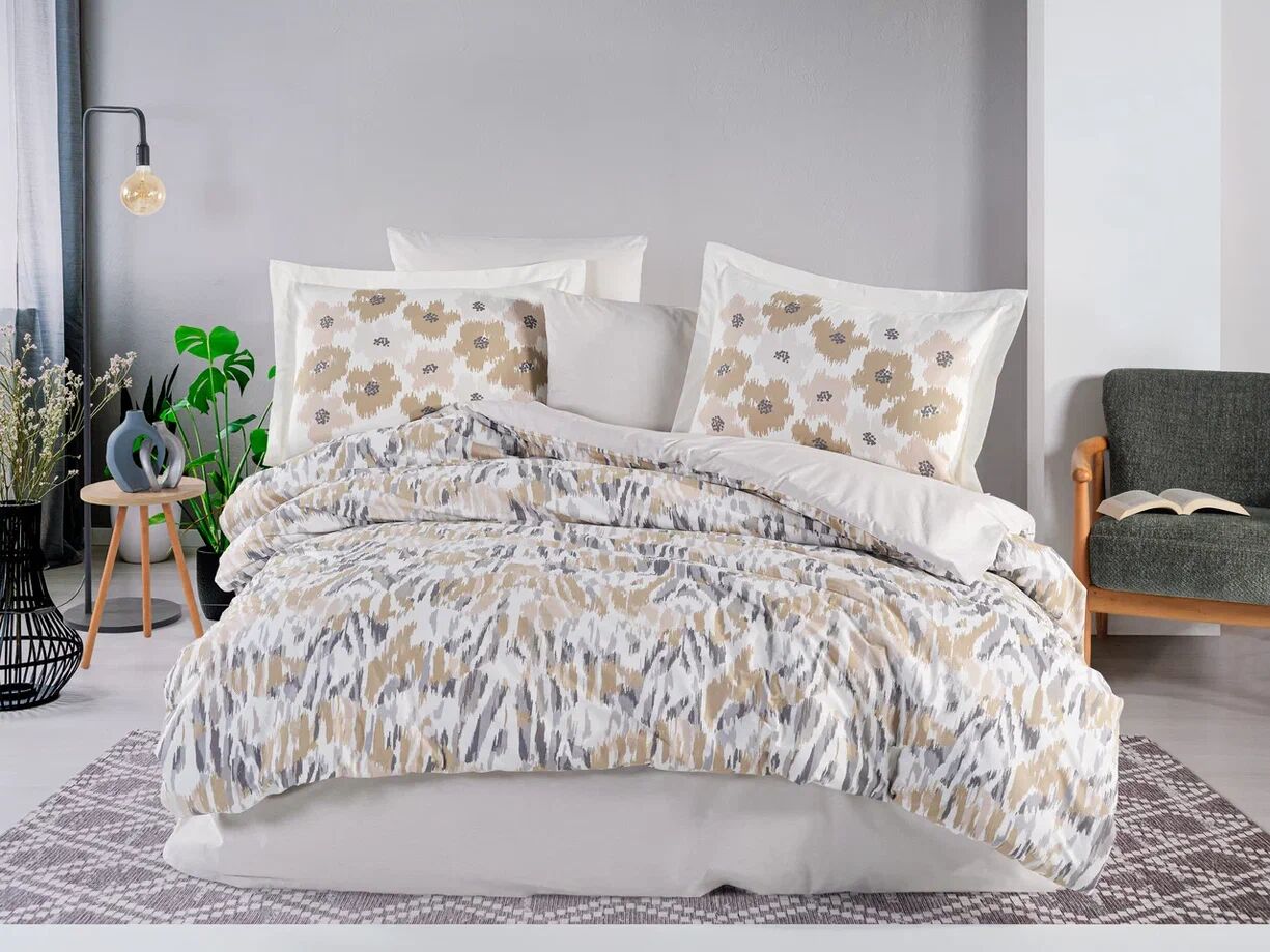 Hobby Çift Kişilik Poplin Nevresim Penny Taş