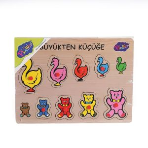 131-132 ONY Ahşap Tutmalı Puzzle Büyükten Küçüğe 