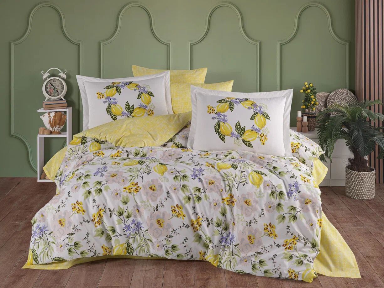 Hobby Çift Kişilik Poplin Nevresim Lemonty Sarı