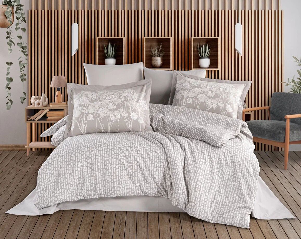 Hobby Çift Kişilik Poplin Nevresim Velura Taş