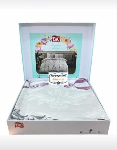 Taç Ranforce Tek Kişilik Nevresim Takımı Zahara Bordo