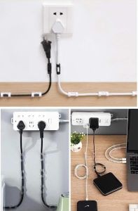 20'li Yapışkanlı Kablo Sabitleyici Şeffaf Klips