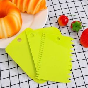 Pasta Hamur Şekillendirici Spatula Kesici Kazıyıcı Dekoratör Set - Stokta Olan Renk Gönderilir