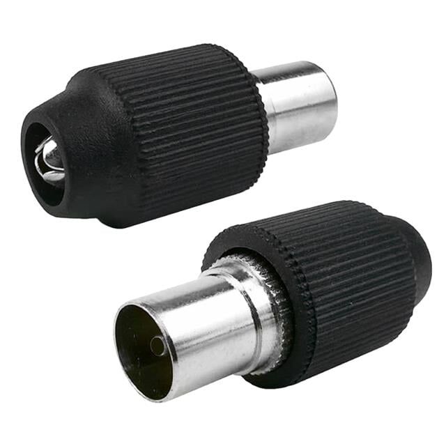 Powermaster PM-9634 Siyah 60 Ohm Dişi Düz Tip Koaksiyel Kablo Konnektörü TV Anten Fişi (100 Adet)