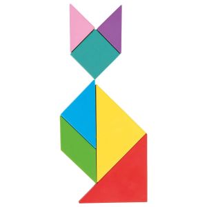03 569 Ahşap Manyetik Tangram 7 farklı mıknatıslı tangram parçası