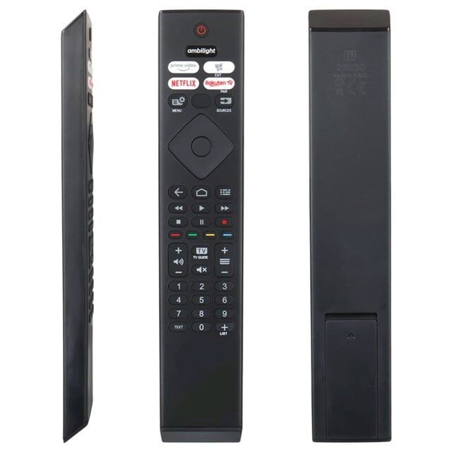Philips PH V4 - 55PUS943512FZ1 - 65OLED806/12 - 65OLED856/12 - 65PML9507/12 Netflix-Rakuten TV-Prime Video Tuşlu Ses Komutsuz Lcd Led Tv Kumanda