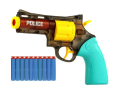 2'si 1 Arada Dart Atan Revolver Kahverengi Su Tabancası 22 cm