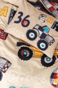 Cotton Box Genç Ranforce Nevresim Takımı Tek Kişilik Cars Bej