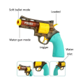 2'si 1 Arada Dart Atan Revolver Mavi Su Tabancası 22 cm