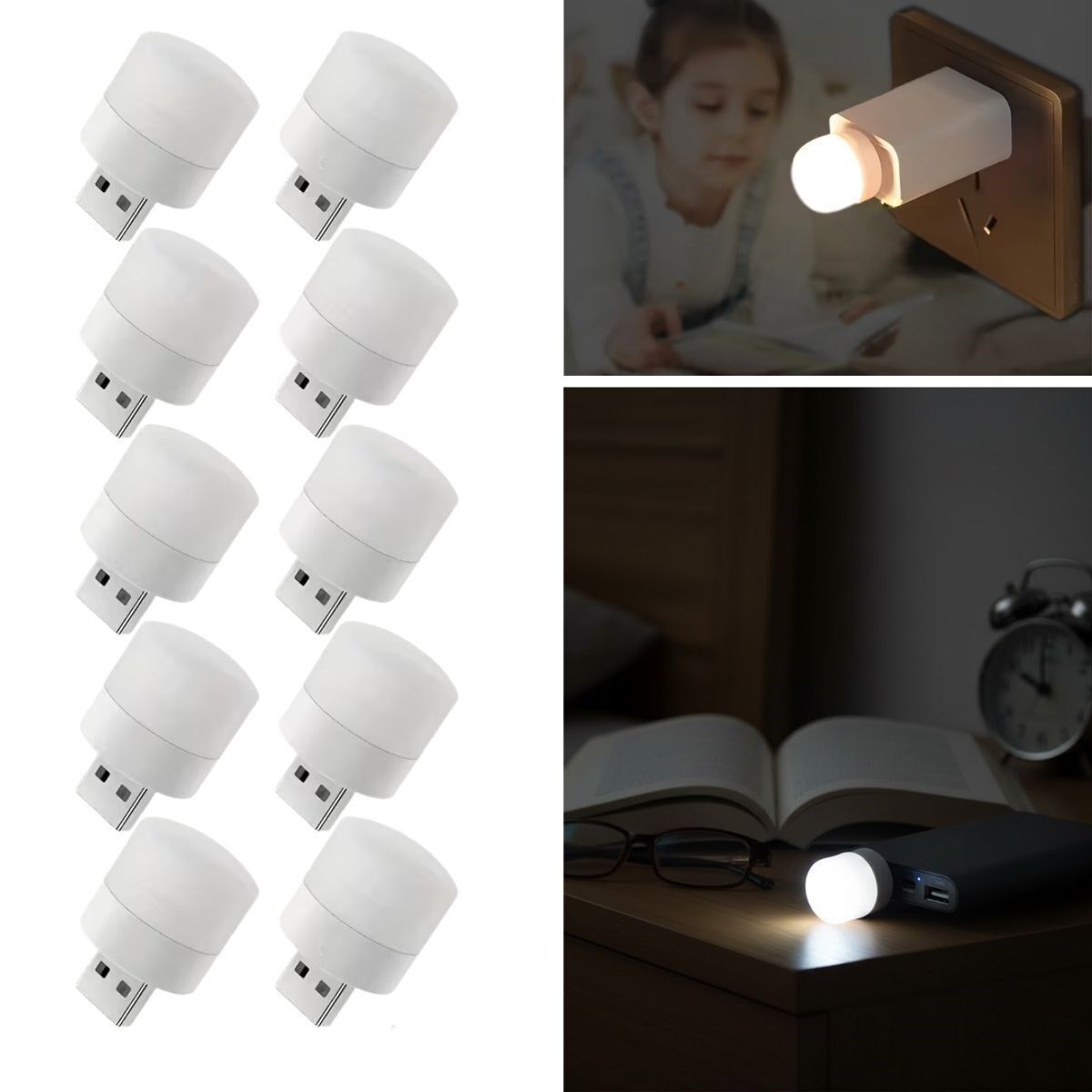 USB Mini Top LED 10’lu Aydınlatma Seti – Sıcak Renkli Gece Lambası, Enerji Tasarruflu Mikro LED Işıklar