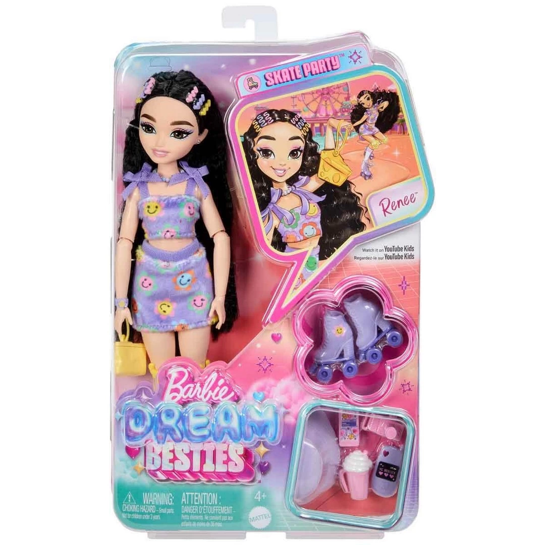 Barbie Dream Besties Paten Partisi Renee Bebek ve Aksesuarlar MATE-JFX99