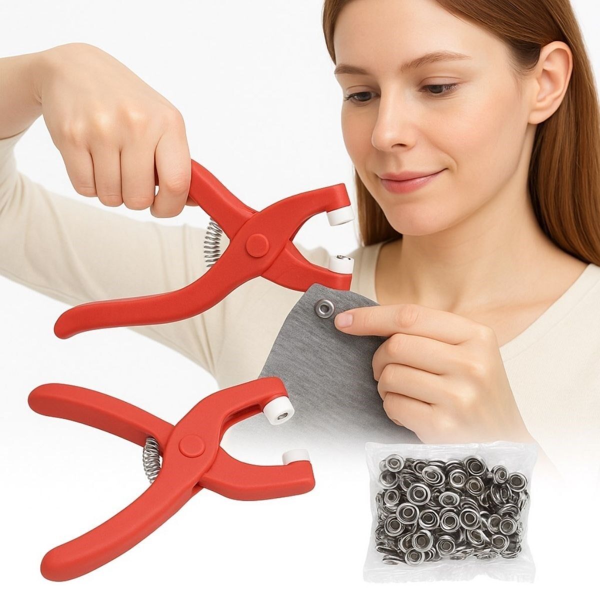 Yumurcak Shop® Plastik Çıt Çıt Pensi–Kıyafet, Bebek Önlüğü, Gömlek ve Tekstil Ürünleri İçin Çıtçıt Takma Aleti