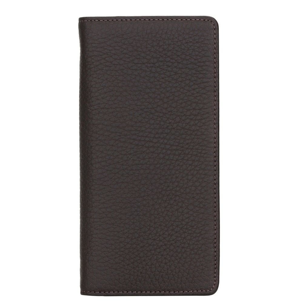 Evra 6.7 inch Uyumlu Deri Kartlıklı Kılıf FL02 Kahve