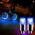 Yumurcak Shop® Araç ve Bisiklet İçin 2’li Mavi LED Hava Valfi Işık Kapakları–Gece Parlayan Lastik Lambası Sibop Kapağı