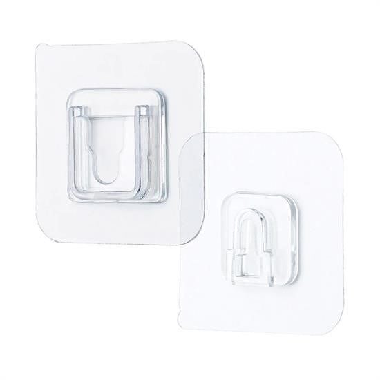 Eşya Sabitleme Askısı 10 Çift Şeffaf Çift Taraflı Yapışkanlı Geçmeli Klips(Kopya)