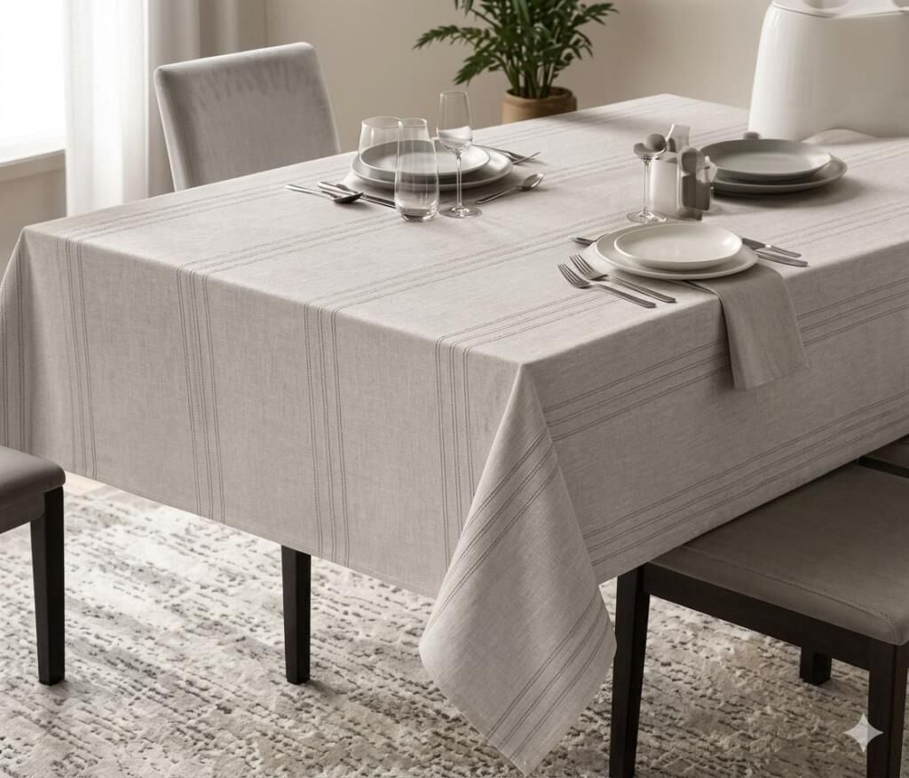 Nevresim Dünyası Dertsiz Masa Örtüsü 160x220 Taş Rengi