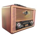 Yumurcak Shop® Retro, Nostaljik, Ahşap Tasarım Bluetooth Hoparlörlü, Şarjlı, Taşınabilir Otantik Tasarımlı FM/AM Destekli Radyo NS8098