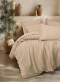 Cotton Box Çift Kişilik Jakarlı Saten Nevresim Takımı Florita Bej