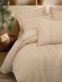 Cotton Box Çift Kişilik Jakarlı Saten Nevresim Takımı Florita Bej