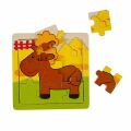 S00002907 WOODEN PUZZLE ANIMALS 9 PCS - 1 Adet Stokta Olan Gönderilir