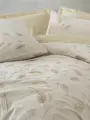 Cotton Box Brode Nakışlı Çift Kişilik Saten Nevresim Takımı Blade Bej