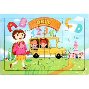 Ahşap Eğitici Puzzle 12 Parça - 1 Adet Stokta Olan Gönderilir