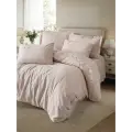 Cotton Box 3D Nakışlı Çift Kişilik Saten Nevresim Takımı Zena Lila